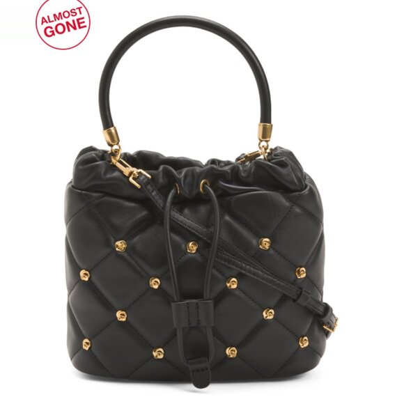 TED BAKER Black Leather Jenny Studded Shoulder Bag - Picture 1 of 2